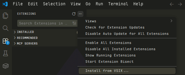 Install from VSIX...